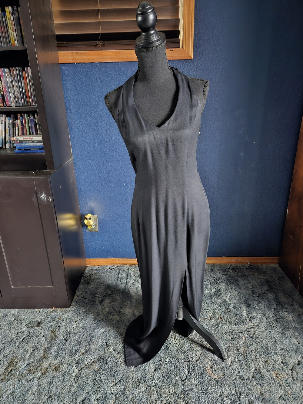 Vintage-Jessica McClintock Gunne Sax Black Dress Embroider Detail size 7/8